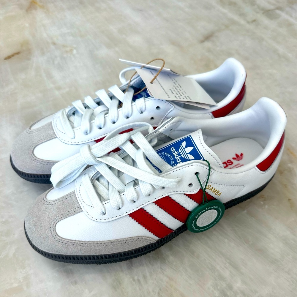 Adidas Samba OG white better scarlet men’s 5.5